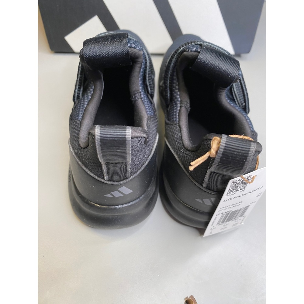 Adidas Lite Racer Adapt 7.0 K Black Carbon Mesh Slip On Sneakers IE6382 Mens 5 - Picture 4 of 6
